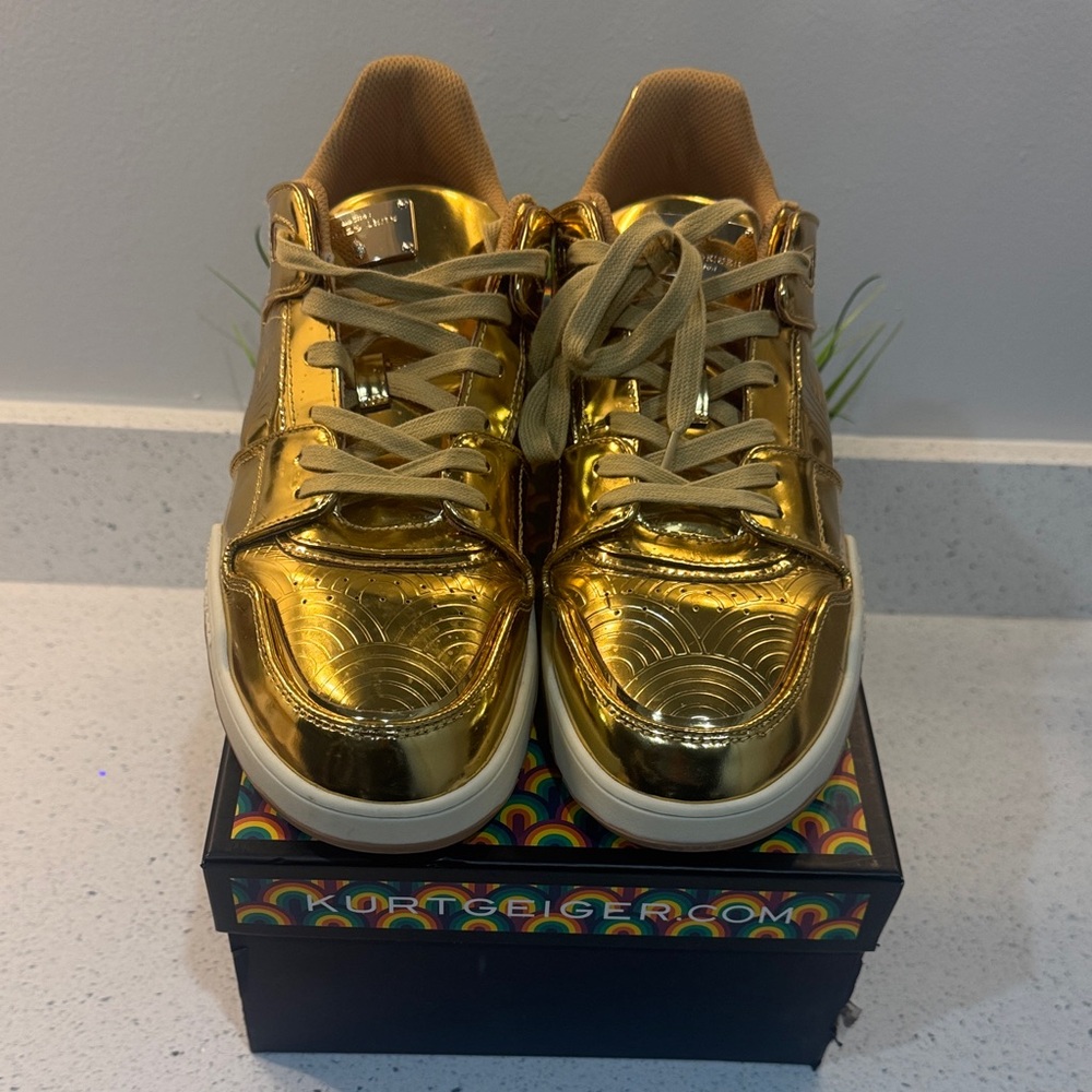 Kurt Geiger Shiny Gold Men’s Sneakers